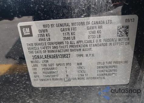 2014 Chevrolet Equinox Ls z USA, uszkodzony, nr VIN 2GNALAEK0E6139627